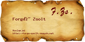 Forgó Zsolt névjegykártya
